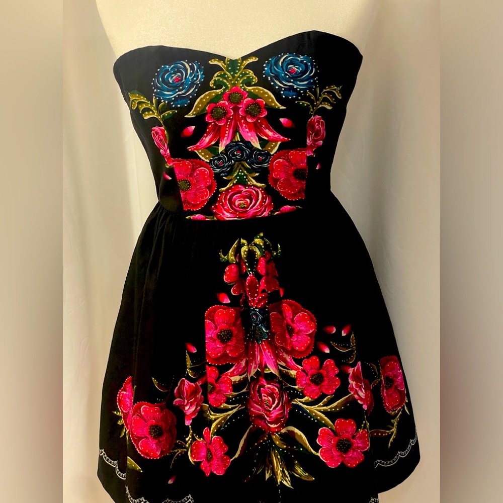 Black, Vibrant Pink Night Dress